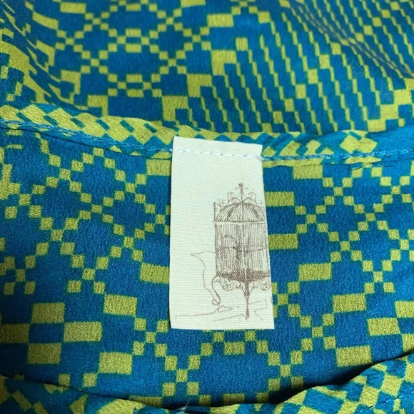 Francesca’s Collection blue/green blouse size S - Picture 4 of 8